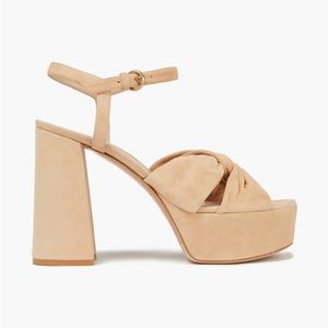 NIB Nude Gianvito Rossi 110 twisted suede platform sandals EU 42 US 11.5/12